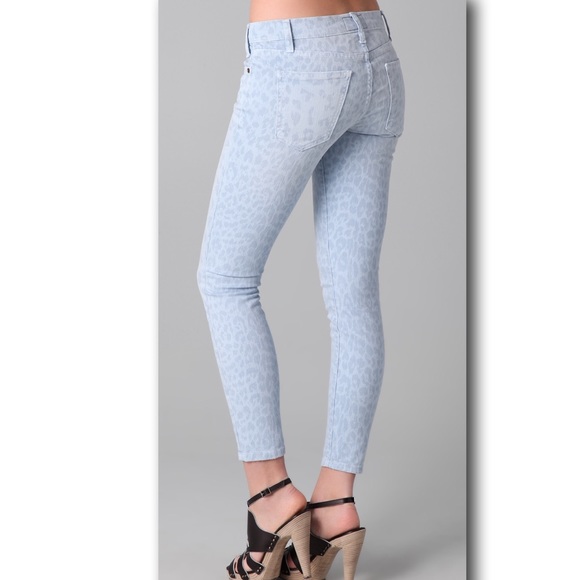 Current Elliot Blue Stiletto Leopard Jeans Size 24 - Picture 3 of 8